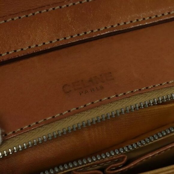 CELINE Macadam Canvas Shoulder Bag PVC Leather Brown Auth ki5395 - Picture 10 of 16